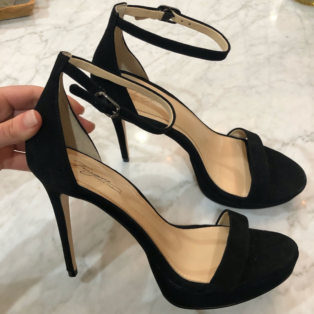 Vince Camuto Imagine Black Heels Sandals 8.5 NEW